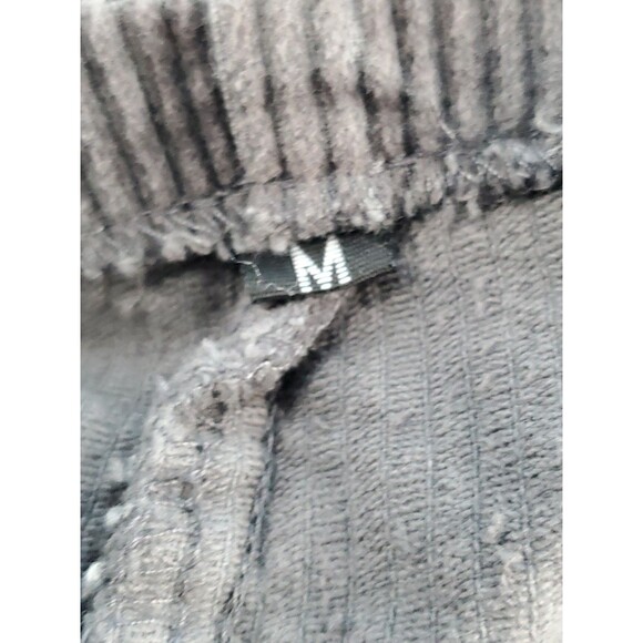 Corduroy Overalls Womens Sz M Crop  Gray Boho Adjustable Straps Pockers Shangyan - Picture 4 of 10